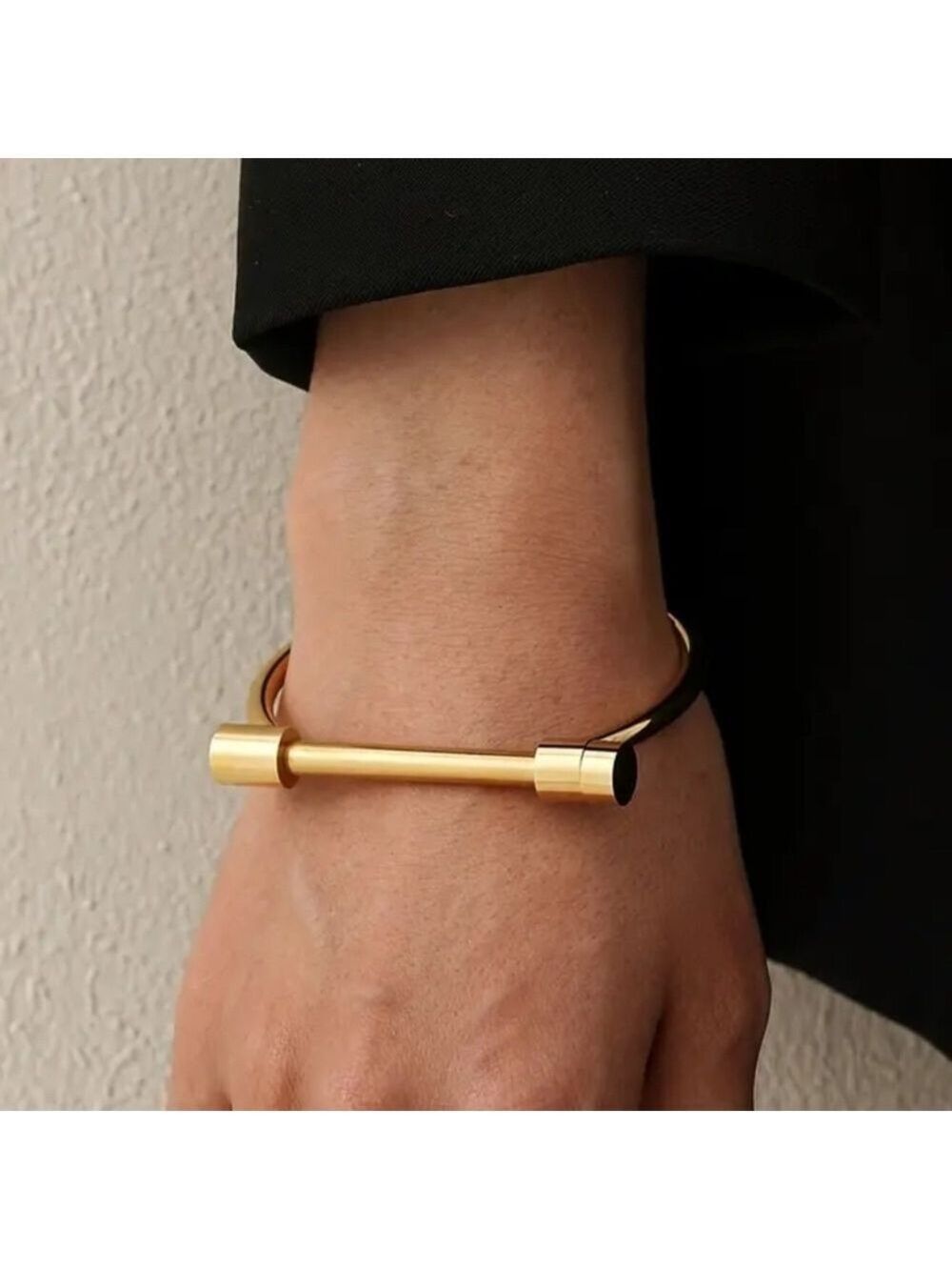 Gold and Black Minimalist Bracelet